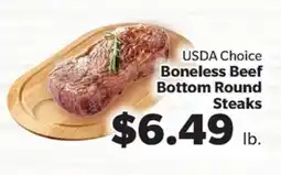 Living Fresh Market USDA Choice Boneless Beef Bottom Round Steaks offer