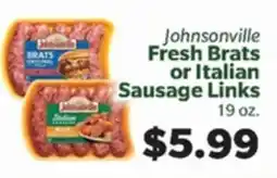 Living Fresh Market Johnsonville Fresh Brats or Italian Sausage Links offer