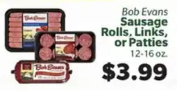 Living Fresh Market Bob Evans Sausage Rolls, Links, or Patties offer