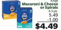 Living Fresh Market Kraft Macaroni & Cheese or Spirals offer