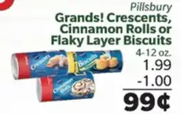 Living Fresh Market Pillsbury Grands! Crescents, Cinnamon Rolls or Flaky Layer Biscuits offer