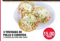 Carnicerias Jimenez 3 CHICKEN OR PORK RIND TOAST offer