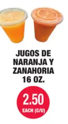 Carnicerias Jimenez JUGOS DE NARANJA Y ZANAHORIA 16 OZ offer
