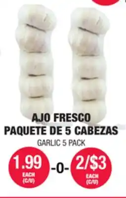 Carnicerias Jimenez AJO FRESCO PAQUETE DE 5 CABEZAS offer