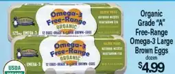 Angelo Caputo's Fresh Market Organic Grade A Free-Range Omega-3 Large Brown Eggs offer
