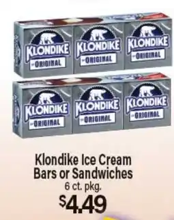 Angelo Caputo's Fresh Market Klondike Ice Cream Bars or Sandwiches offer