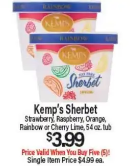 Angelo Caputo's Fresh Market Kemp's Sherbet offer