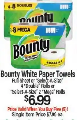 Angelo Caputo's Fresh Market BOUNTY WHITE PAPER TOWELS offer