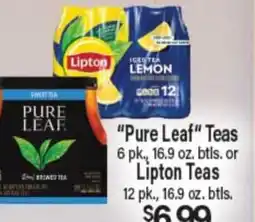 Angelo Caputo's Fresh Market Pure Leaf Teas 6 pk., 16.9 oz. btls. or Lipton Teas 12 pk., 16.9 oz. btls offer