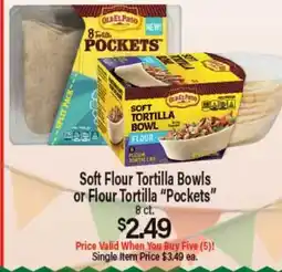 Angelo Caputo's Fresh Market Soft Flour Tortilla Bowls or Flour Tortilla Pockets offer