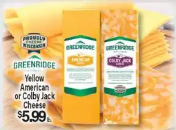 Angelo Caputo's Fresh Market GREENRIDGE Yellow American or Colby Jack Cheese offer