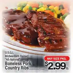 Angelo Caputo's Fresh Market U.S.G.I. Midwestern Raised All-Natural Boneless Pork Country Ribs offer