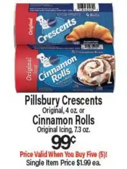Angelo Caputo's Fresh Market Pillsbury Crescents Original, 4 oz. or Cinnamon Rolls Original Icing, 7.3 oz offer