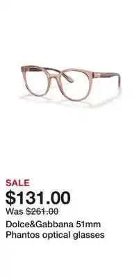 Nordstrom Dolce&Gabbana 51mm Phantos optical glasses offer