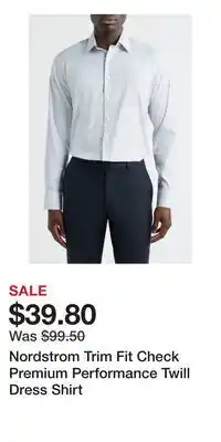 Nordstrom Nordstrom Trim Fit Check Premium Performance Twill Dress Shirt offer