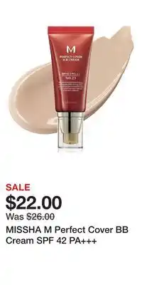 Nordstrom MISSHA M Perfect Cover BB Cream SPF 42 PA+++ offer