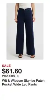 Nordstrom Wit & Wisdom Skyrise Patch Pocket Wide Leg Pants offer