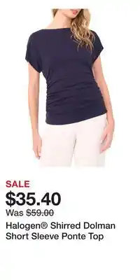 Nordstrom Halogen Shirred Dolman Short Sleeve Ponte Top offer