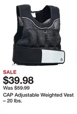 Dick's Sporting Goods CAP Adjustable Weighted Vest – 20 lbs offer