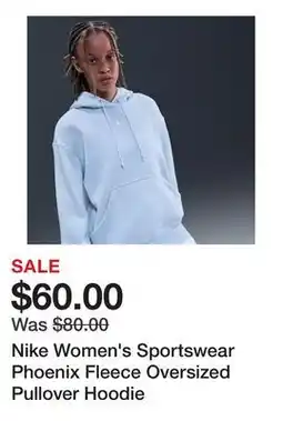 Dick's Sporting Goods Nike Women's Sportswear Phoenix Fleece Oversized Pullover Hoodie offer