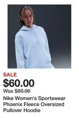 Dick's Sporting Goods Nike Women's Sportswear Phoenix Fleece Oversized Pullover Hoodie offer