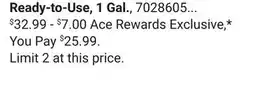 Ace Hardware Roundup Weed & Grass Killer Concentrate Ready-to-Use offer
