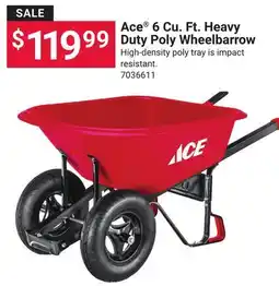 Ace Hardware Ace 6 Cu. Ft. Heavy Duty Poly Wheelbarrow offer