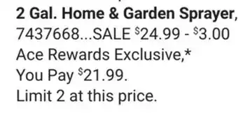 Ace Hardware Ace 2 Gal. Home & Garden Sprayer offer