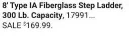 Ace Hardware 8' Type IA Fiberglass Step Ladder offer