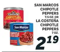 El Paso Grande SAN MARCOS CHIPOTLE PEPPERS 7.5 OZ. OR LA COSTEÑA CHIPOTLE PEPPERS 7 OZ offer
