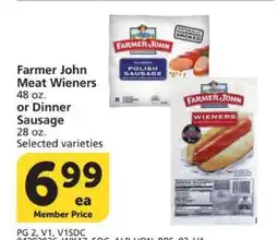 Albertsons Farmer John Meat Wieners or Dinner Sausage offer