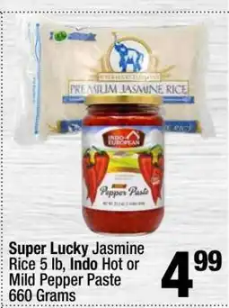 Super King Markets Super Lucky Jasmine Rice 5 lb, Indo Hot or Mild Pepper Paste 660 Grams offer