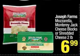 Super King Markets Joseph Farms Mozzarella, Monterey Jack Cheese Blocks or Shredded Cheese 2 lb offer