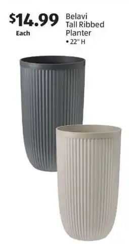 Aldi Belavi Tall Ribbed Planter offer