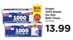 Food 4 Less Kroger 1000 Sheets Per Roll Bath Tissue offer