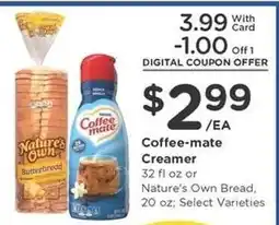 Kroger Coffee-mate Creamer or Nature's Own Bread offer