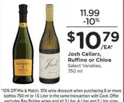Kroger Josh Cellars, Ruffino or Chloe offer