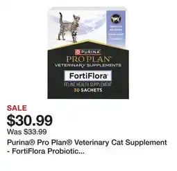 Petsmart Purina Pro Plan Veterinary Cat Supplement - FortiFlora Probiotic Powder, Treats Diarrhea, 30 ct offer