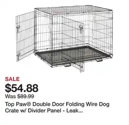 Petsmart Top Paw Double Door Folding Wire Dog Crate w/ Divider Panel - Leak Prook Tray Metal, SM-XL offer