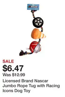 Petsmart Licensed Brand Nascar Jumbo Rope Tug with Racing Icons Dog Toy offer
