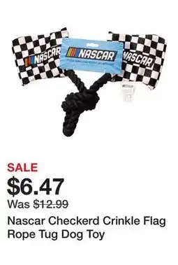 Petsmart Nascar Checkerd Crinkle Flag Rope Tug Dog Toy offer