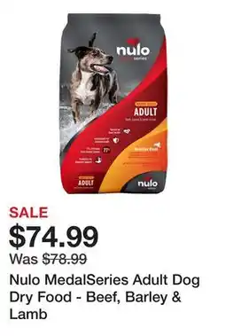 Petsmart Nulo MedalSeries Adult Dog Dry Food - Beef, Barley & Lamb offer