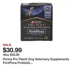 Petsmart Purina Pro Plan Dog Veterinary Supplements FortiFlora Probiotic Powder, Liver Flavor, 30 Count offer