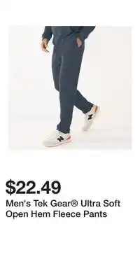 Kohl's Men's Tek Gear Ultra Soft Open Hem Fleece Pants offer