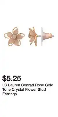 Kohl's LC Lauren Conrad Rose Gold Tone Crystal Flower Stud Earrings offer