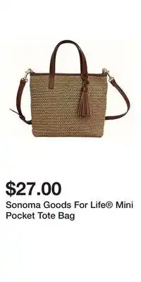 Kohl's Sonoma Goods For Life Mini Pocket Tote Bag offer