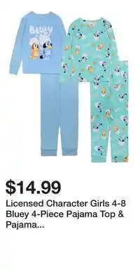 Kohl's Licensed Character Girls 4-8 Bluey 4-Piece Pajama Top & Pajama Bottoms Set offer