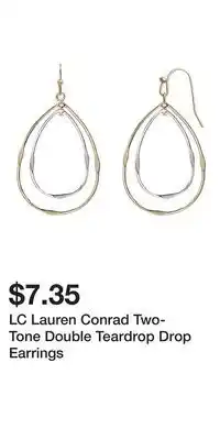 Kohl's LC Lauren Conrad Two-Tone Double Teardrop Drop Earrings offer