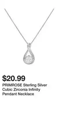Kohl's PRIMROSE Sterling Silver Cubic Zirconia Infinity Pendant Necklace offer
