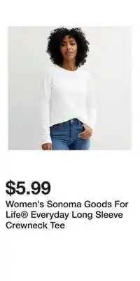 Kohl's Women's Sonoma Goods For Life Everyday Long Sleeve Crewneck Tee offer